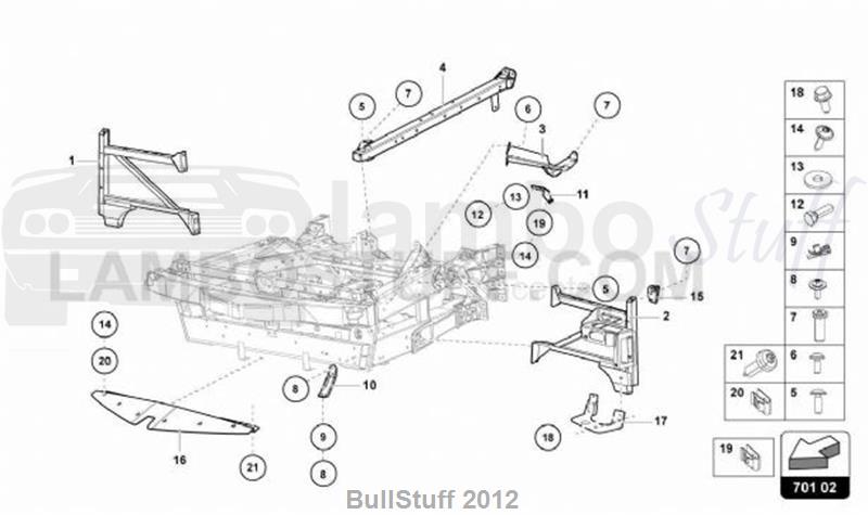 2021 Lamborghini AVENTADOR SVJ COUPE EUROPE TRIM FRAME FRONT PART (701.02.00)